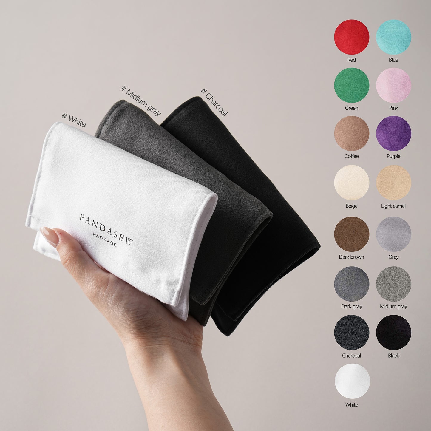 100pcs PandaSew Customizable Package Bags Pouches for Gifts, Jewelry & Personalized Sizes VEL-107