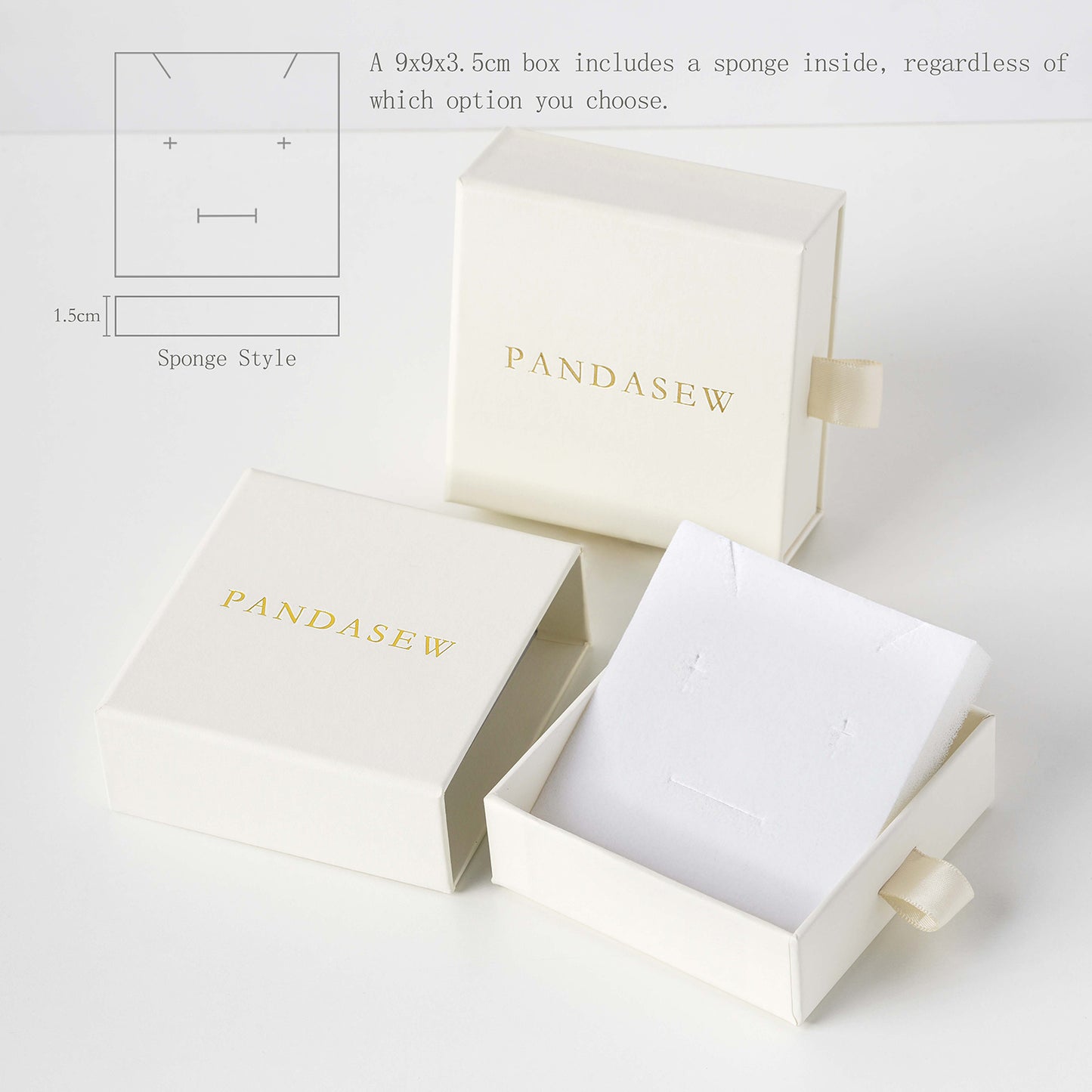 cream jewelry gift boxes 8x8cm