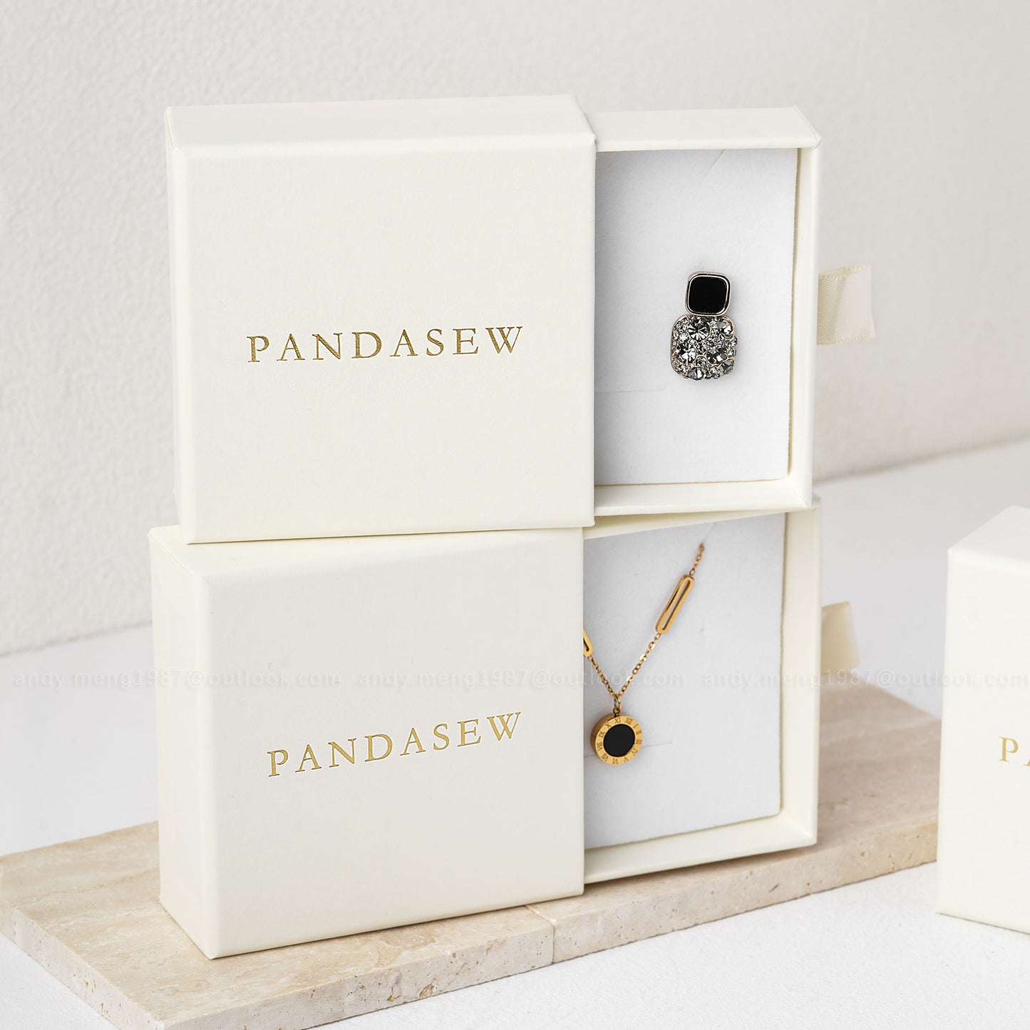 cream jewelry gift boxes with foam inside