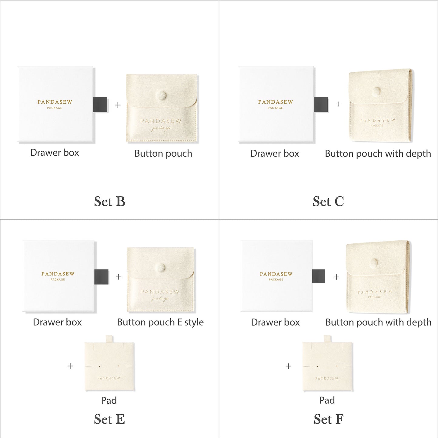 custom white jewelry box with pouch set