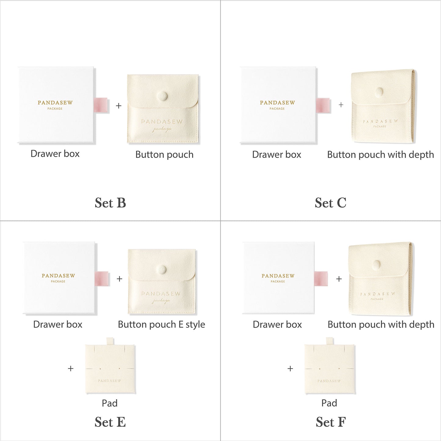 custom white jewelry box with pouch set