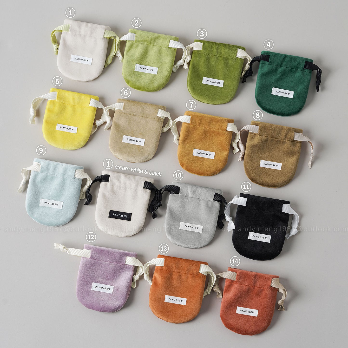 pandasew pesonalized package bag 14 colors to choose from