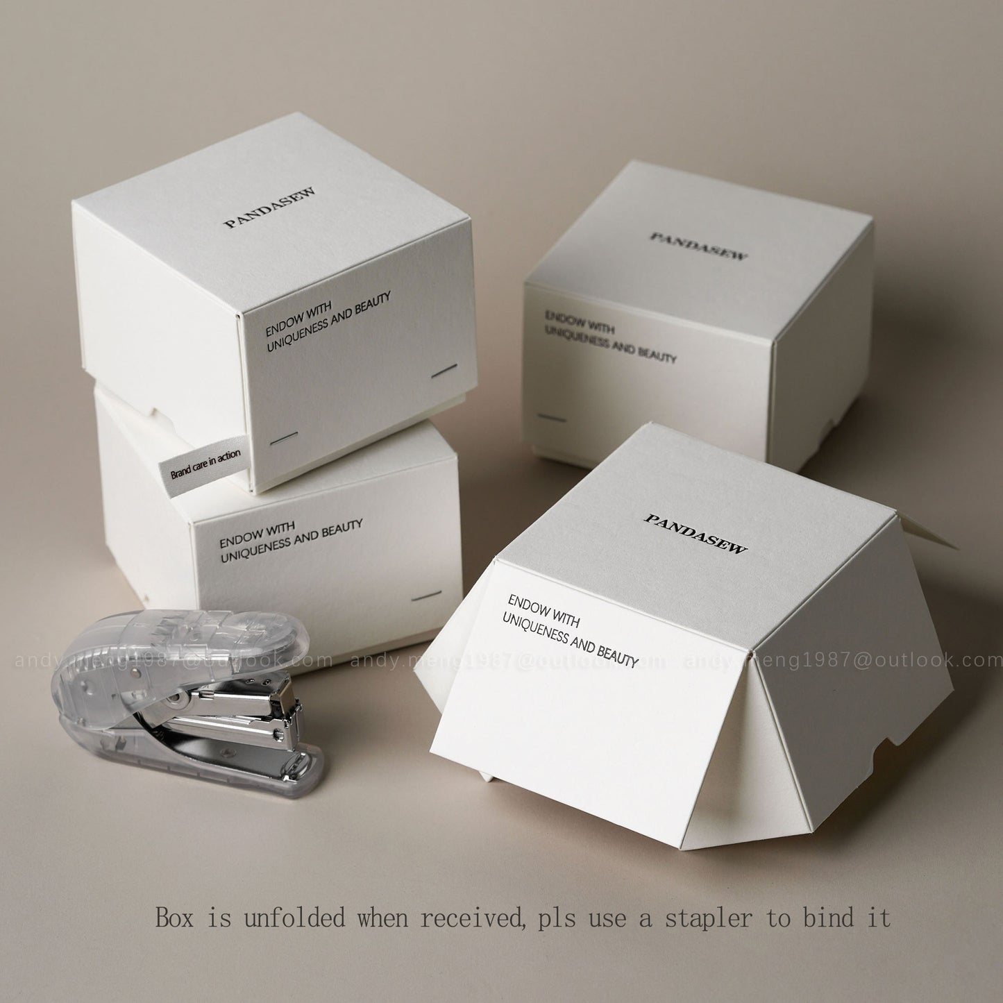 100-Piece All-in-One Paper Box Set: Flat Pack Shipping + Stapler for Easy Assembly BX-151