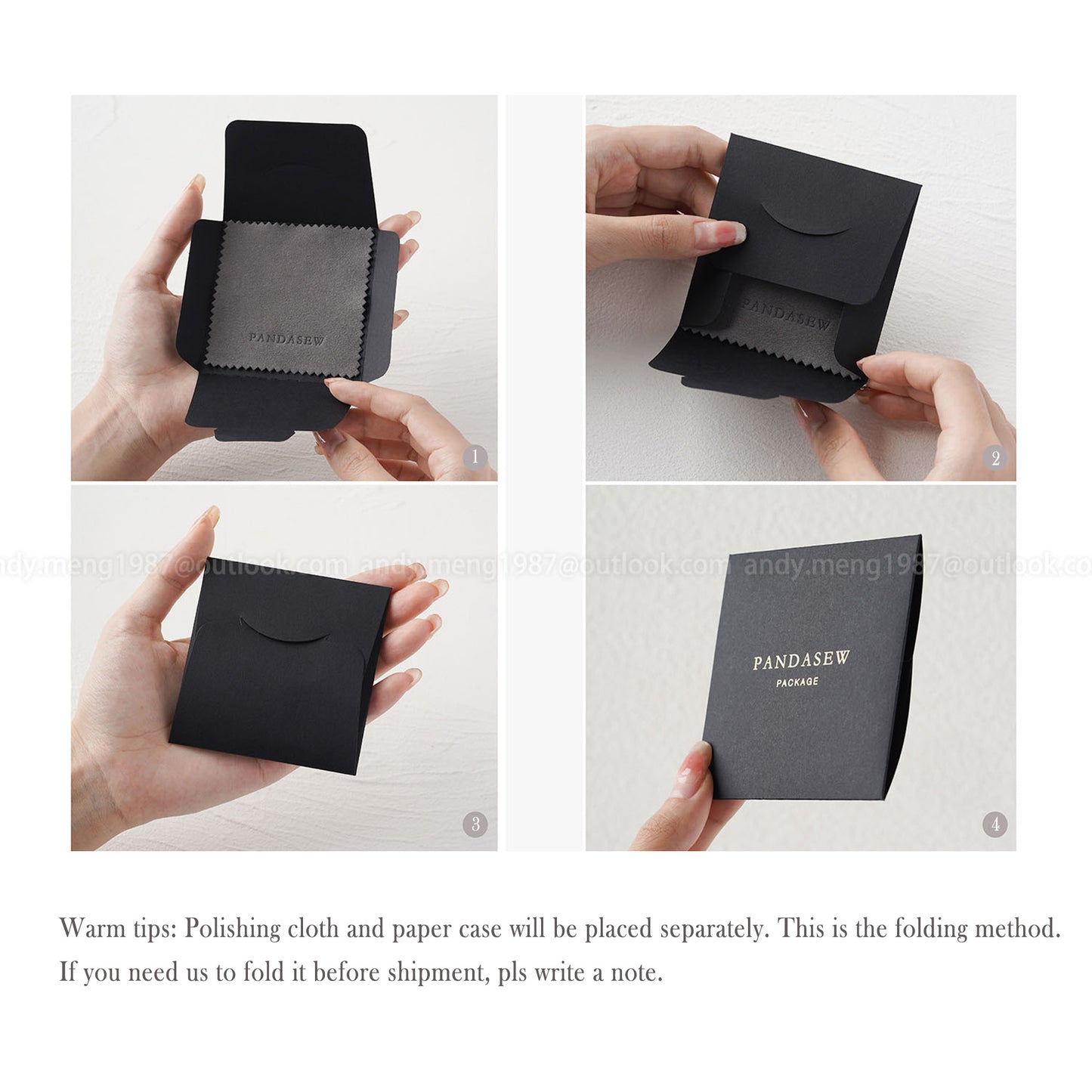 100pcs 8x8cm treated silver polishing cloth with case Personalized Black Pink CYB-02