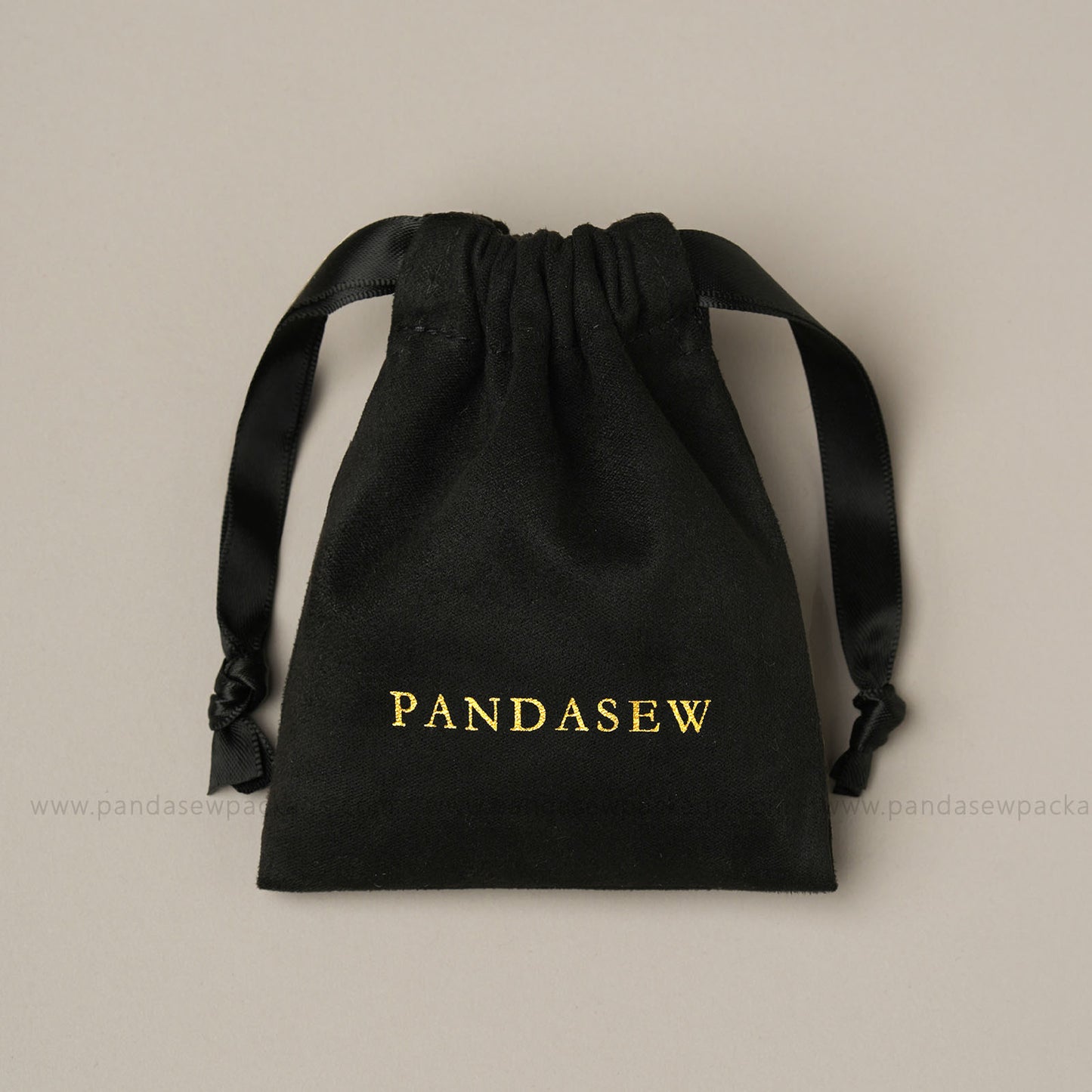 black drawstring package bag print logo