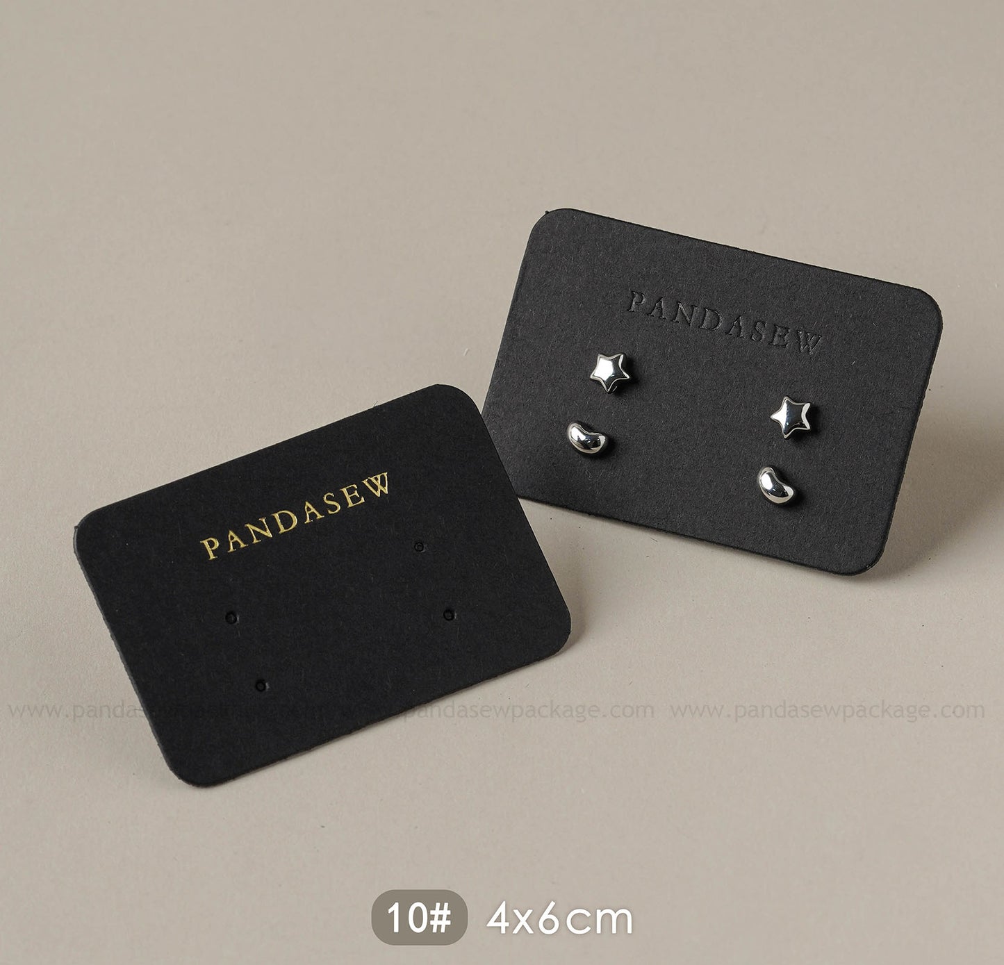 black earring cards deboss gold logo