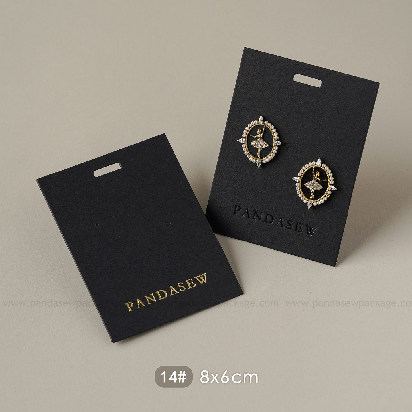 Chic earring cards deboss gold logo