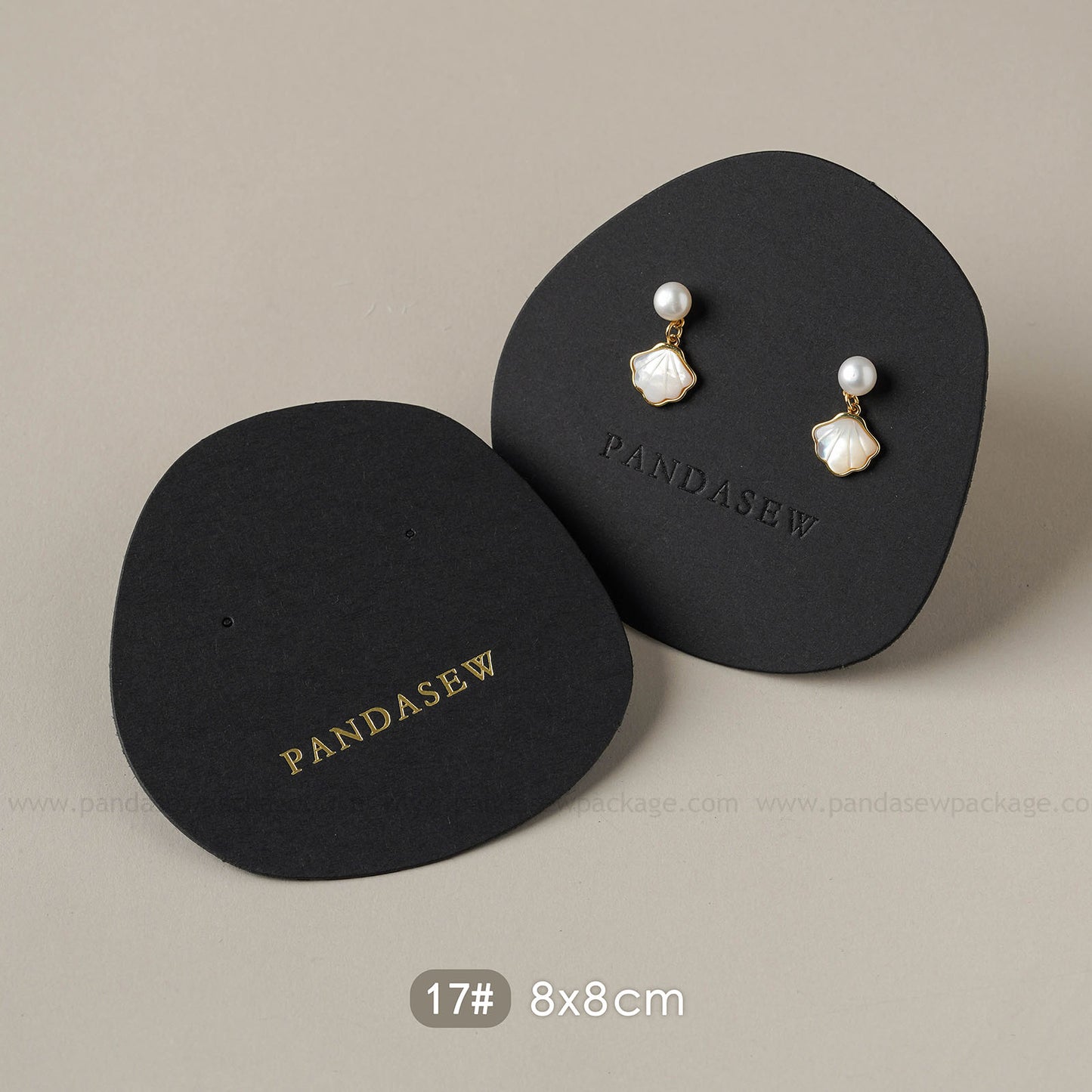 black earring cards deboss gold logo