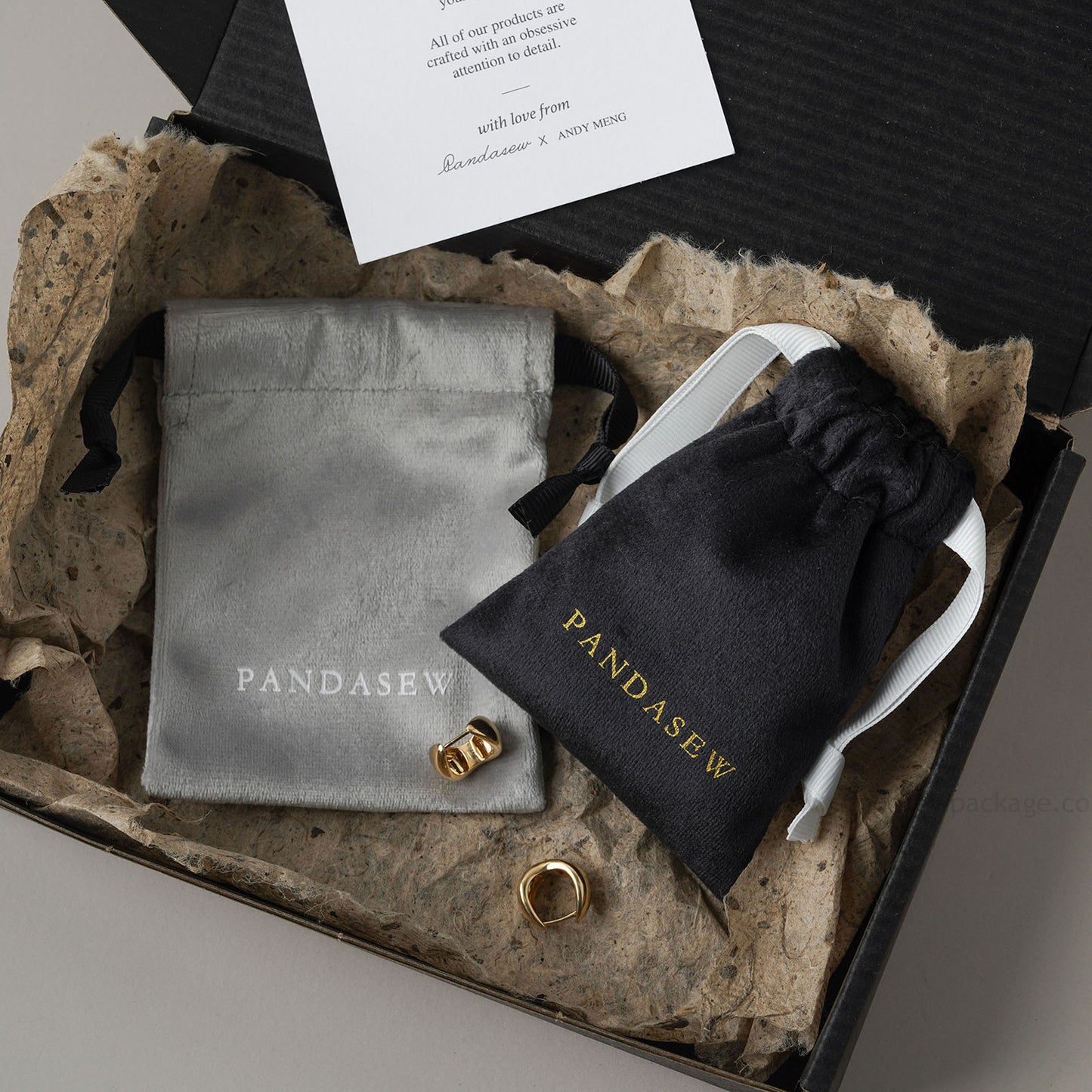 Soft velvet drawstring candle bags, black straps. Luxury gift packaging for small candles