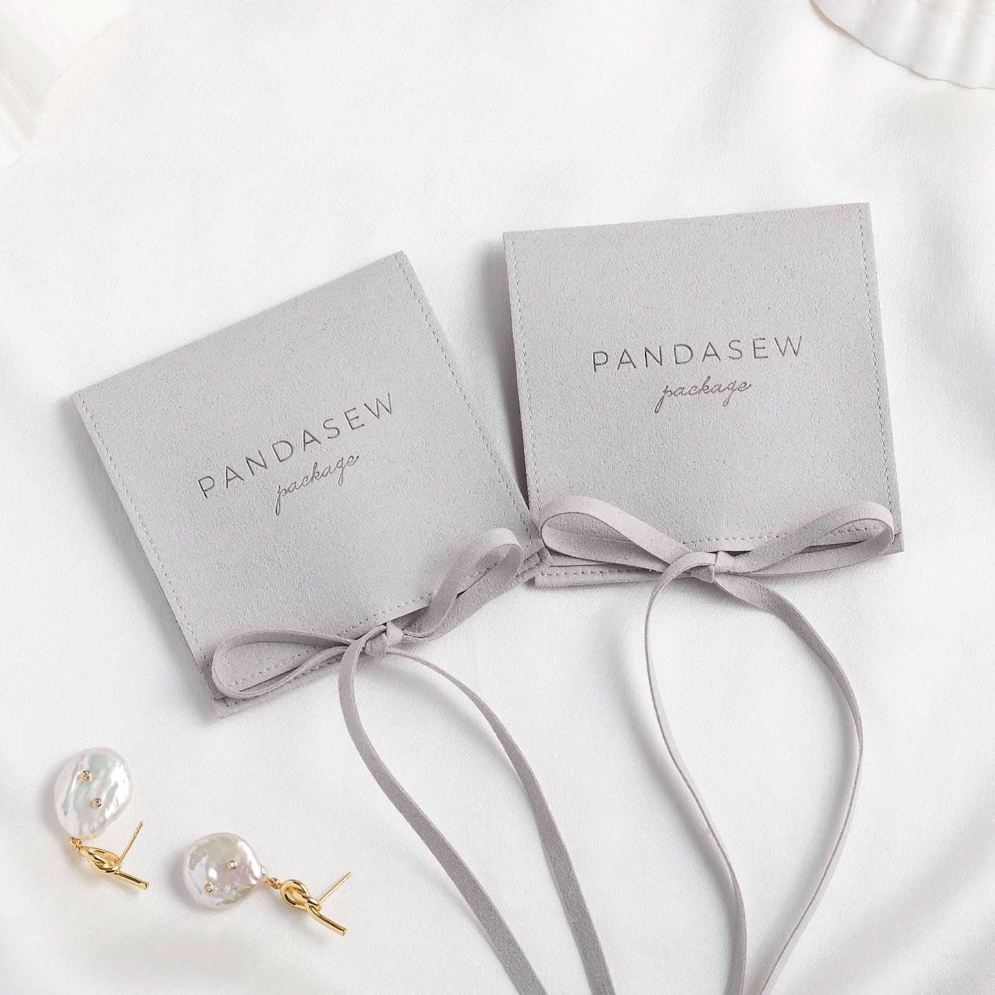 microfiber jewelry pouch envelope style with string