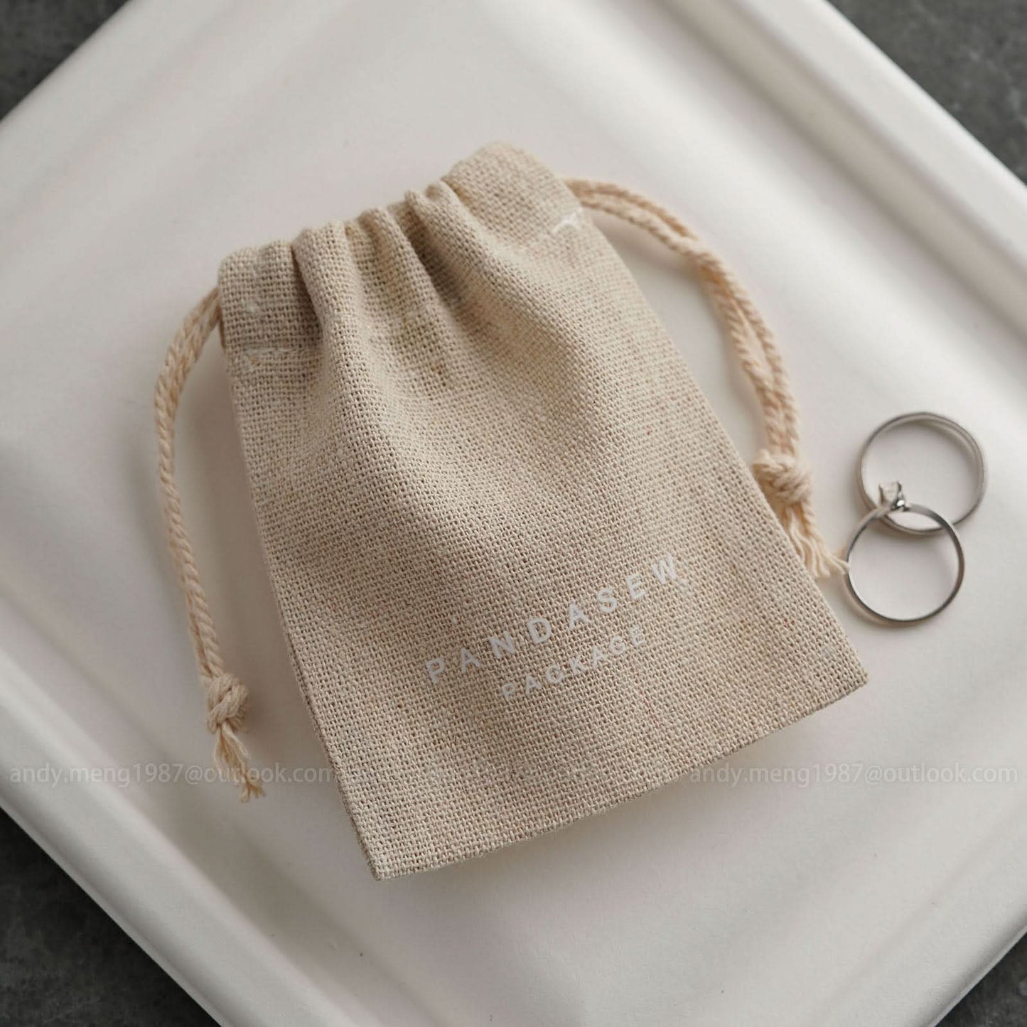 Linen Drawstring Generic Top Jewelry Package Custom Logo produce any size bag