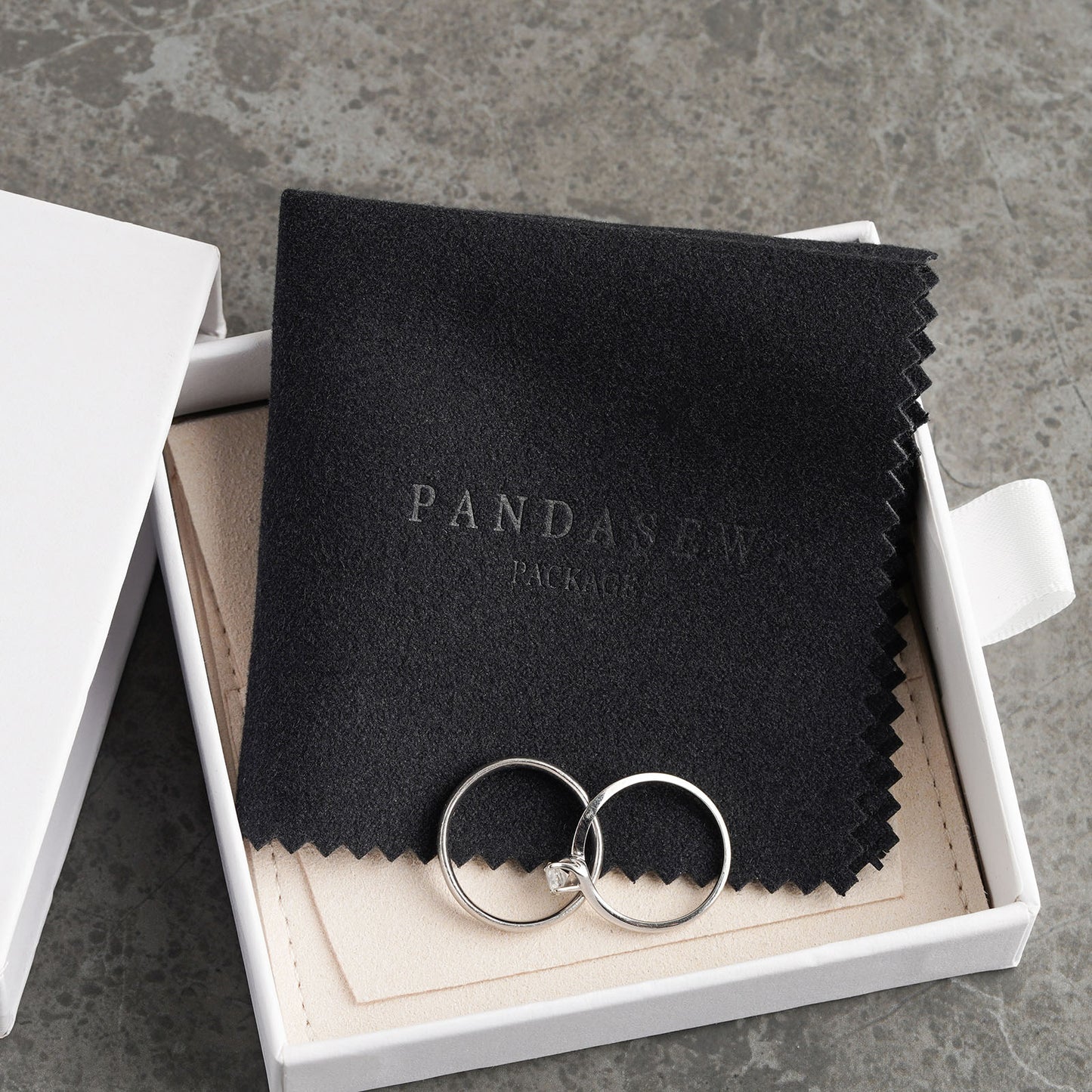 Personalized black silver cleaning cloth