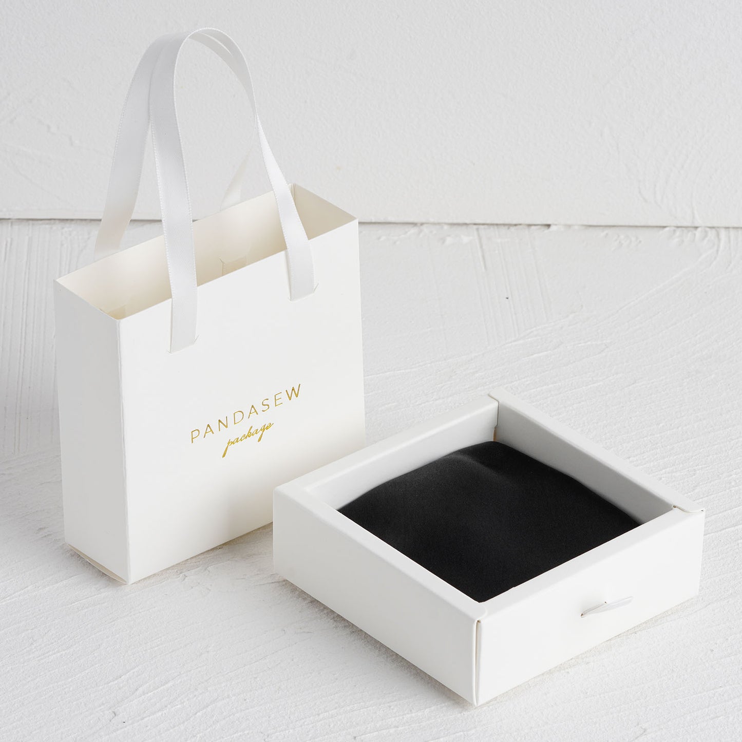 10x10x3.5cm paper jewelry drawer box with pouch personalized logo jewelry packagin