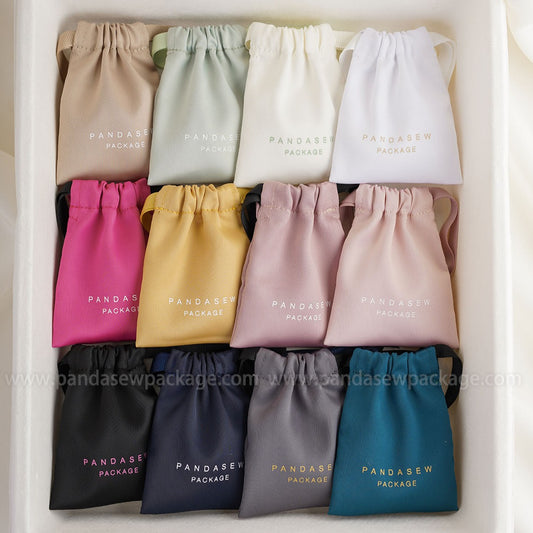 mini silk satin bag custom size and print logo