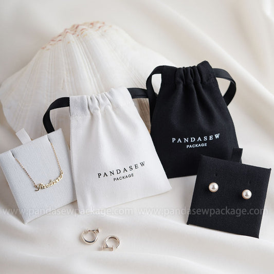 jewelry packaging ideas cotton drawstring bag with logo printing