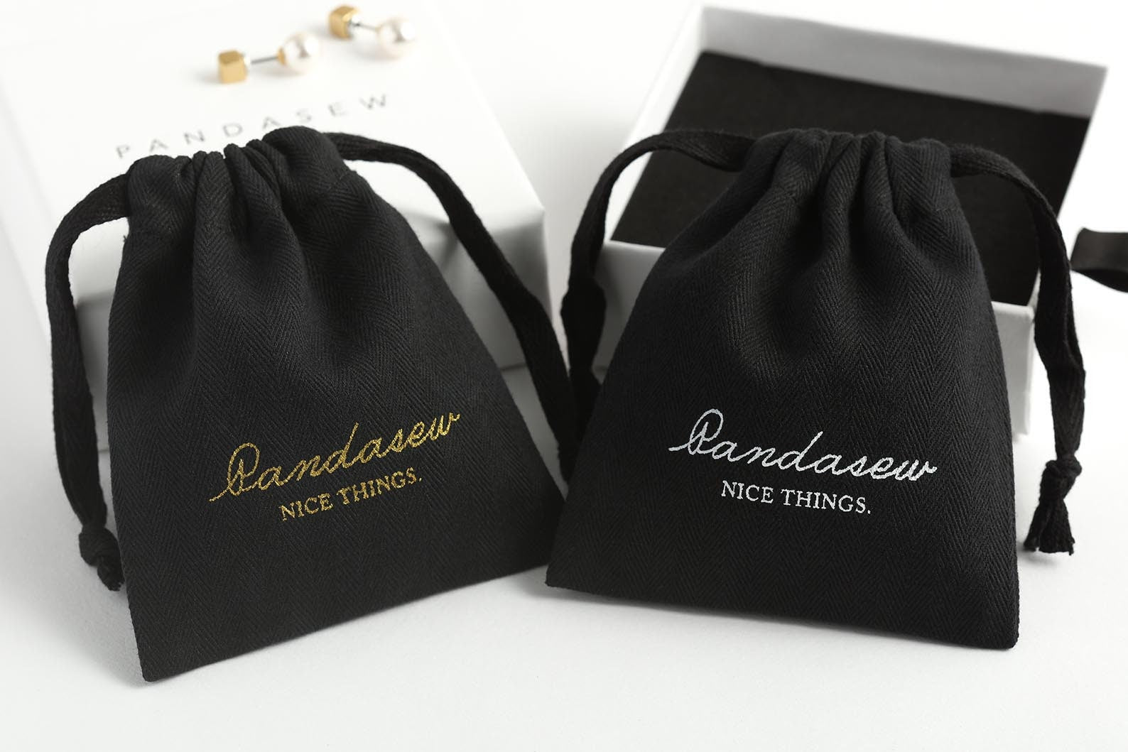 Silkscreen logo on black bag