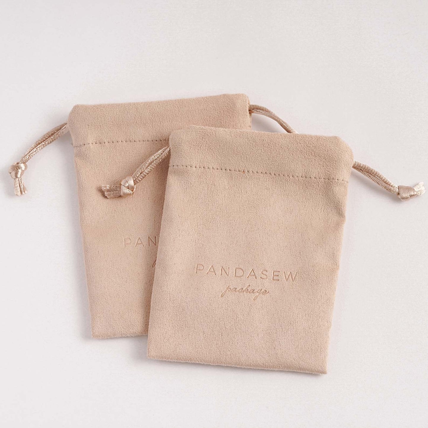 Pandasew Custom Logo Flannel Jewelry Drawstring Bags