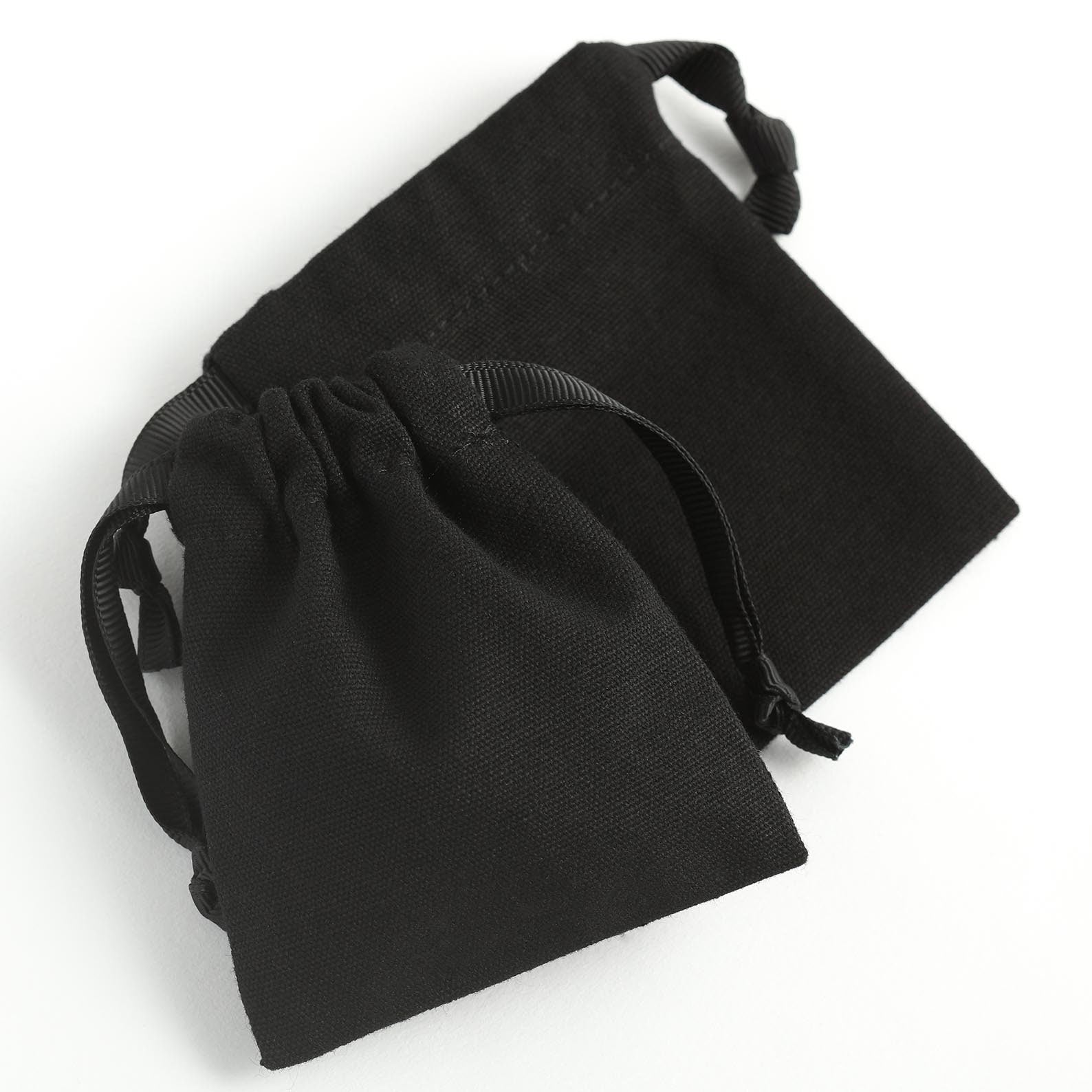 black cotton pouches with logo customized