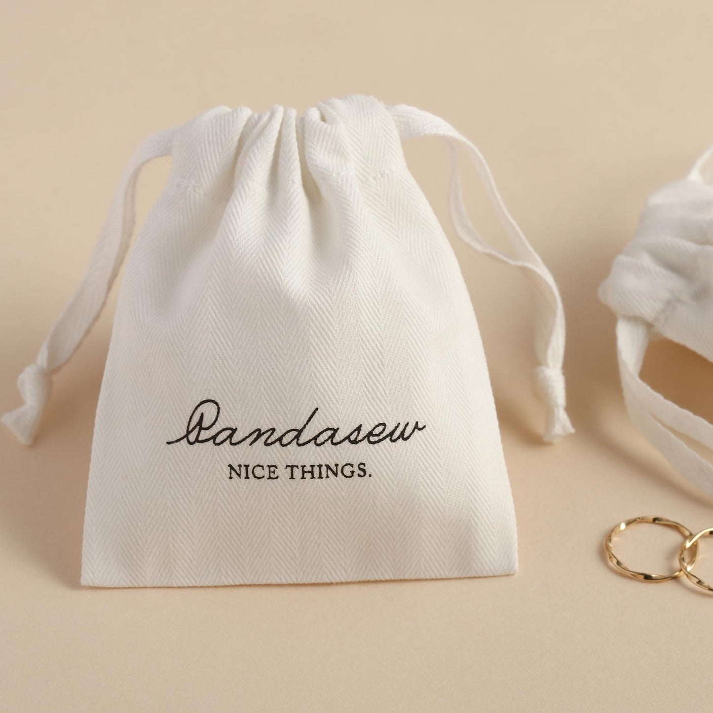 Pure cotton drawstring pouch