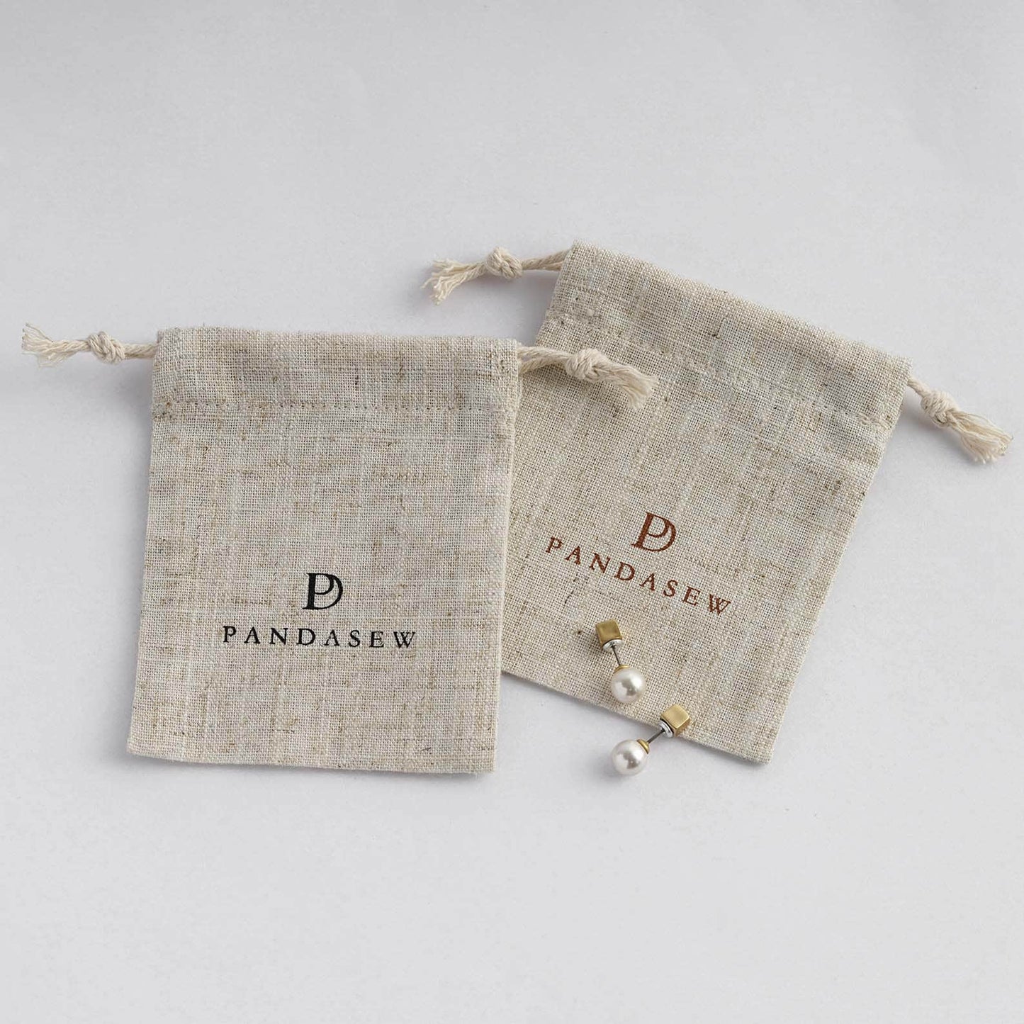 Pandasew Custom Logo 50pcs Linen Jewelry Drawstring Bags Soap Candle Bags