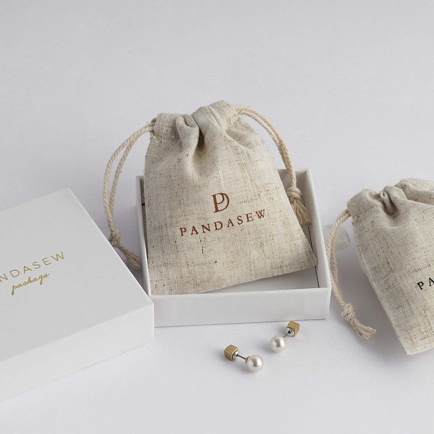 Custom Logo 50pcs Linen Jewelry Drawstring Bags Soap/Candle Bags