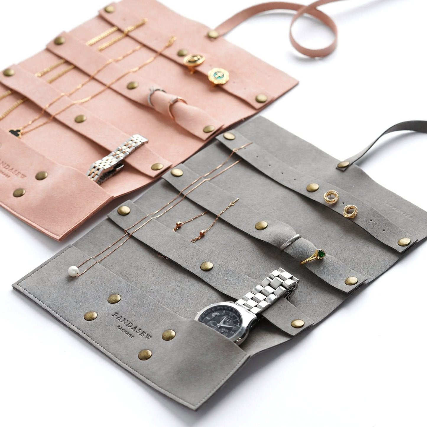 travel jewelry case with pouches custom logo