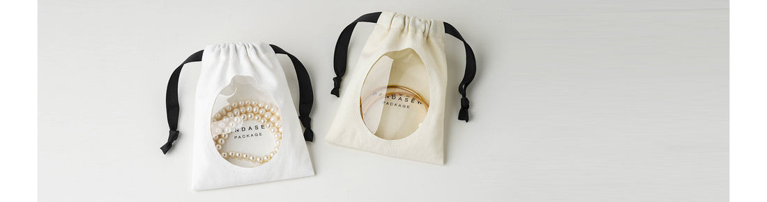 Elevate Your Jewelry Presentation: Pandasew's Exquisite Custom Cotton Drawstring Bags 💎✨