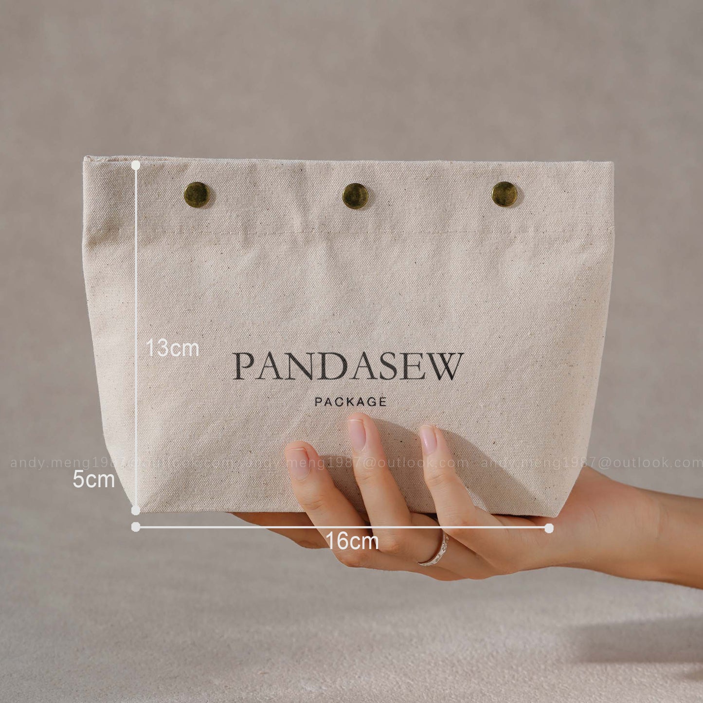 100pcs Custom Snap Cotton Bag flat bottom Gift Packaging: Rigid and Well-tailored B3M-123