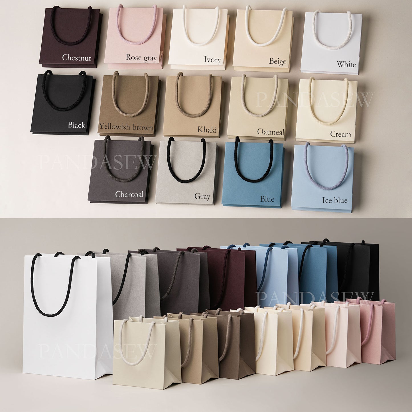 50pcs Customize Paper bag gift package bag with personalized logo wedding bag  Flat Packing STB-002