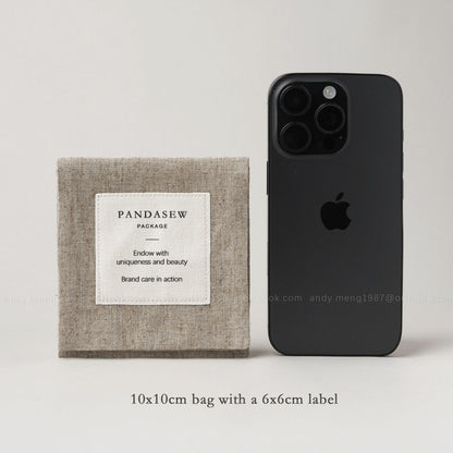 10x10cm pouch with a 6x6cm label printing