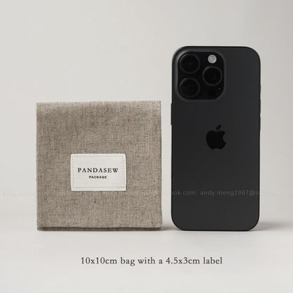 10x10cm pouch with a 4.5x3cm label printing