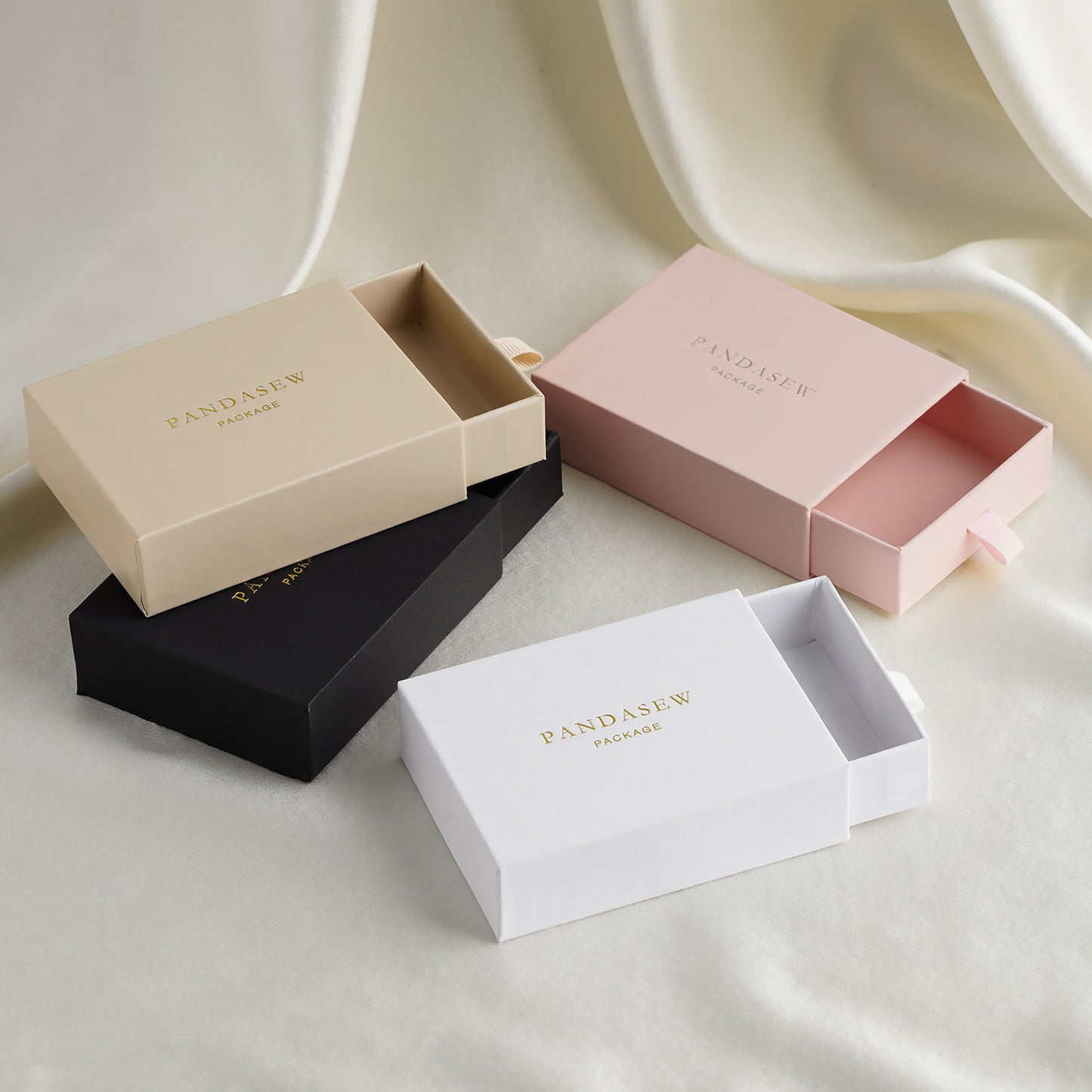 50pcs 9*7*2.5cm Paper Drawer Box Custom Jewelry Box No Sponge Personalized Logo Necklace Earrings Package Bulk Drawer Cardboard Box BX-143