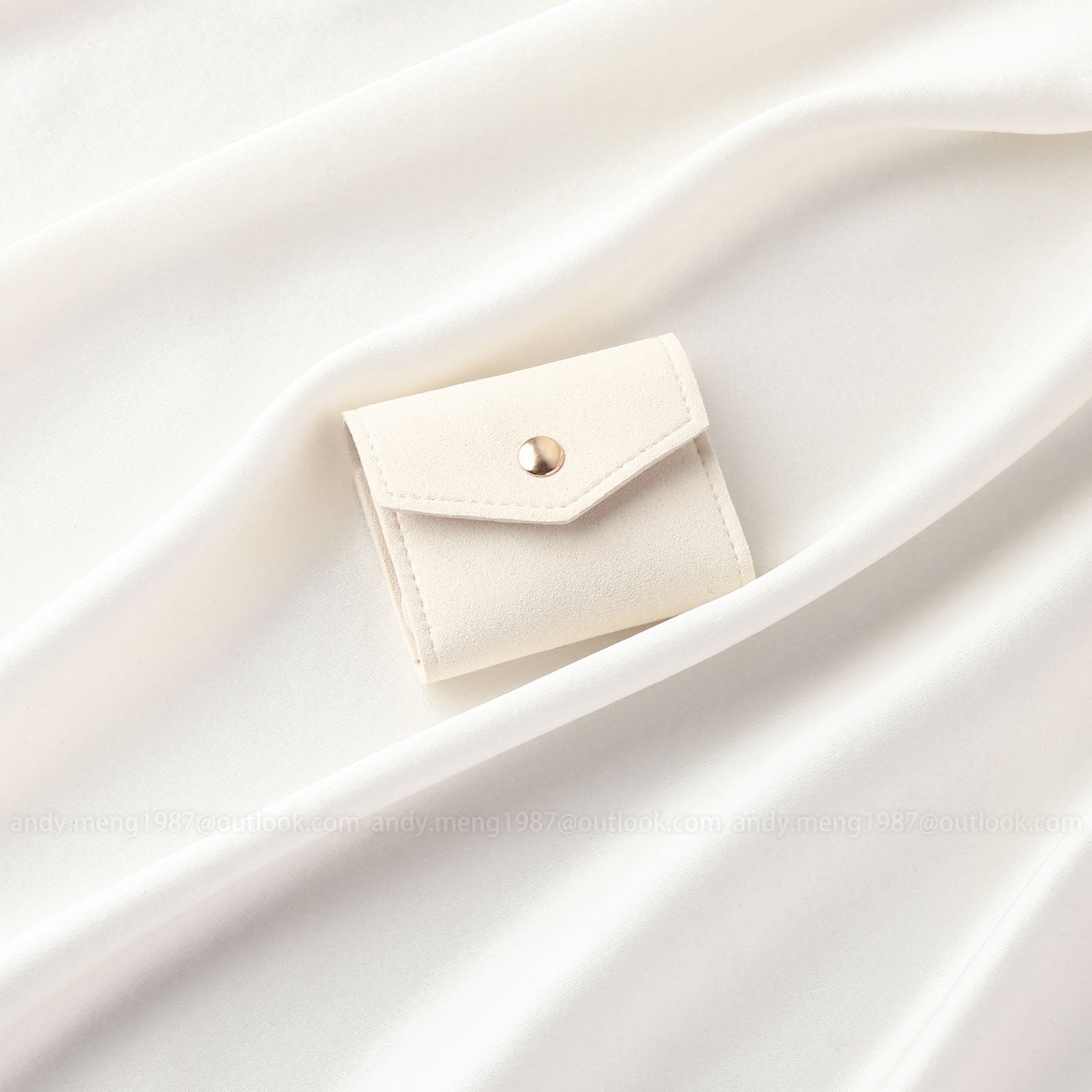 ivory jewelry bag, necklace/ earrings/ring bag engrave logo