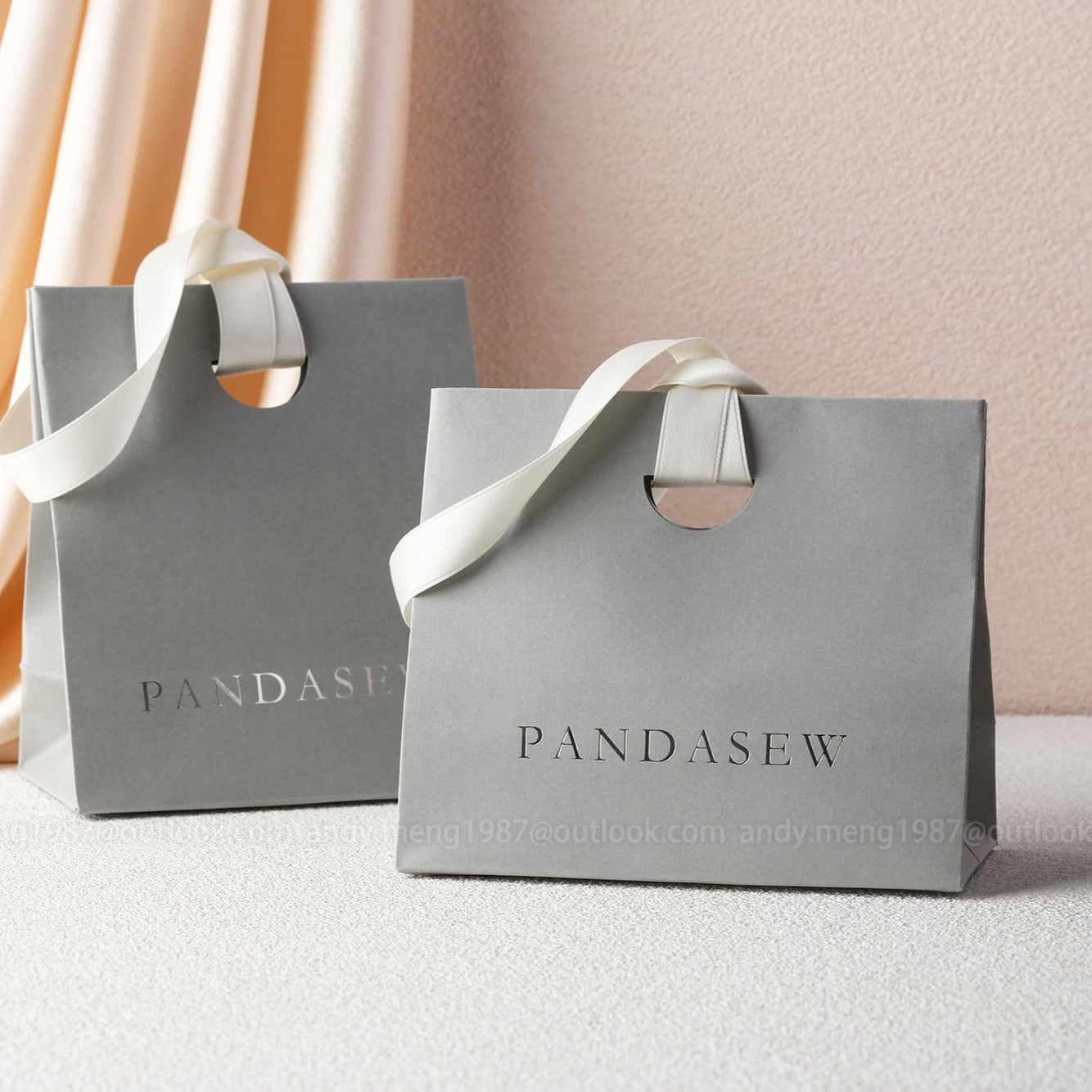 gray tote paper bag