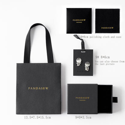 small paper bags and box, black jewelry package set