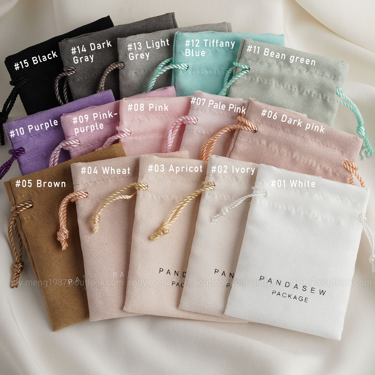 Suede Jewelry Drawstring dust bags Customize size and logo