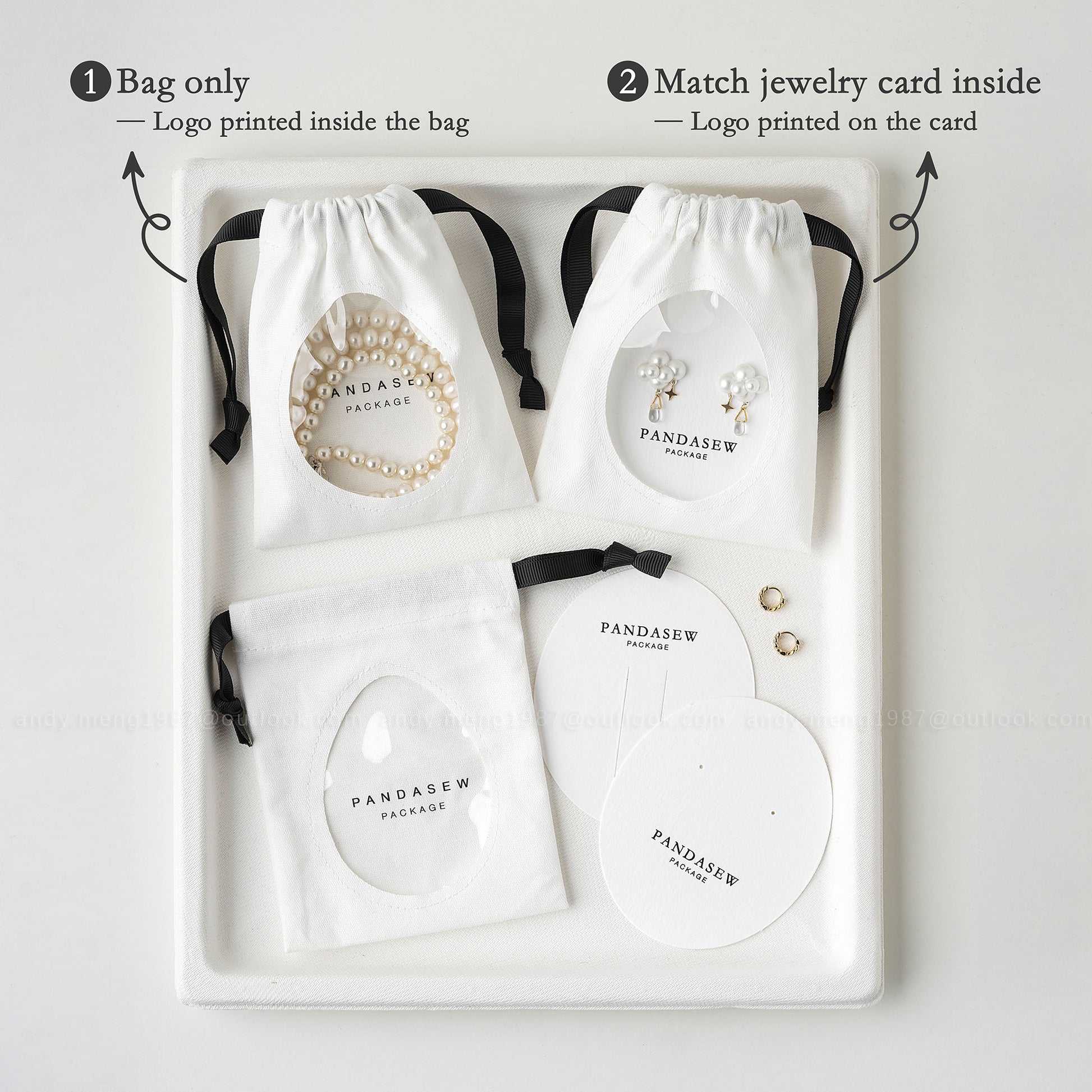 Cotton Jewellery Bag, Pkg 2