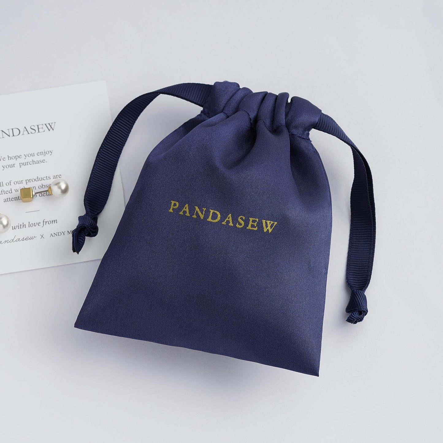 Pandasew Custom Logo 100pcs Satin Jewelry Drawstring Bags Pouch ST-111 –  PandaSew