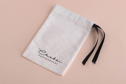 small white cotton canvas bag with customized logo
