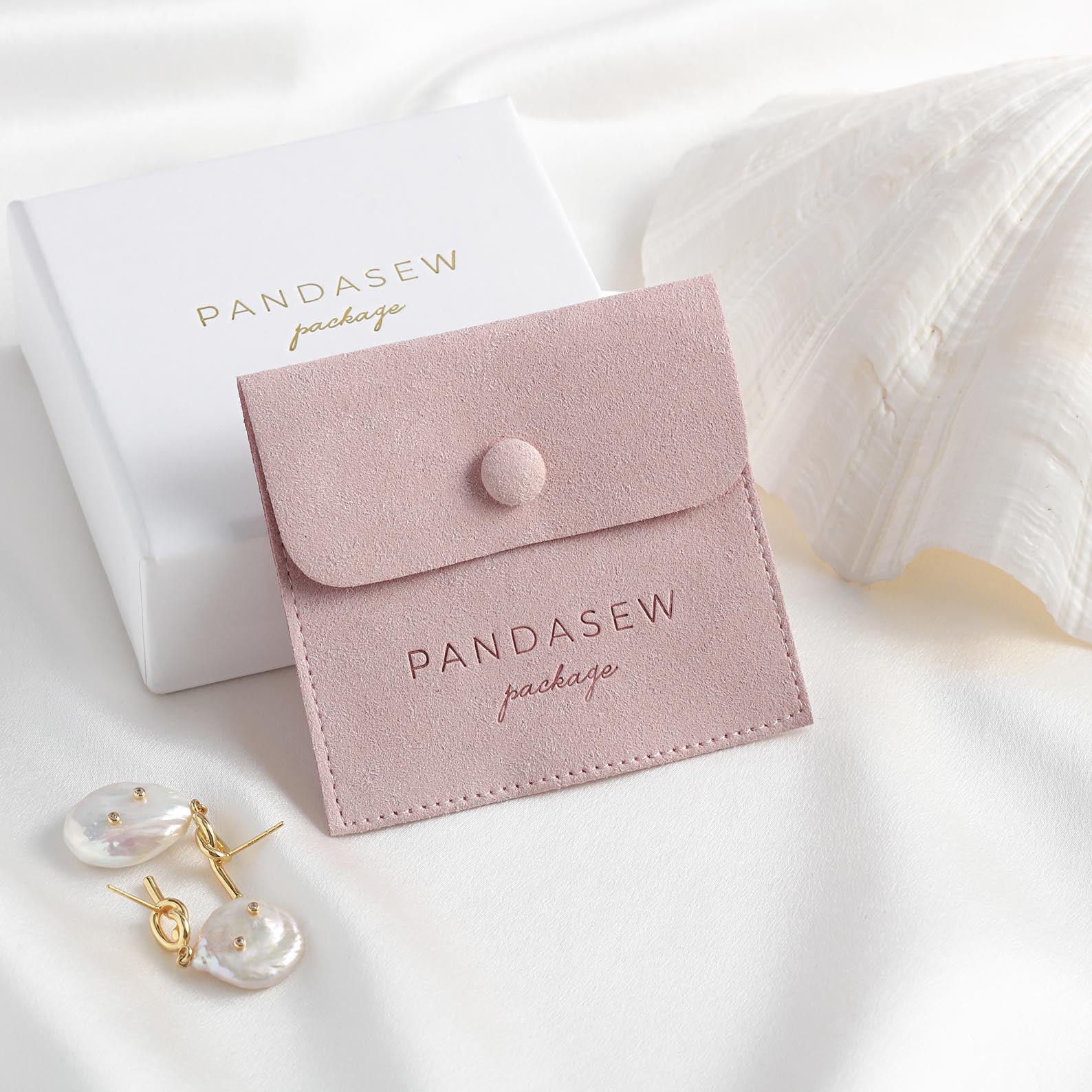 personalized logo jewelry bag in pink
