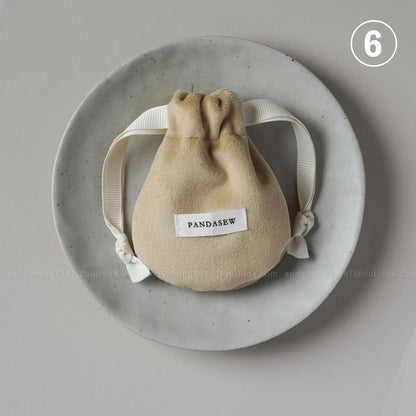 chic velvet jewelry bag small drawstring pouch in nude