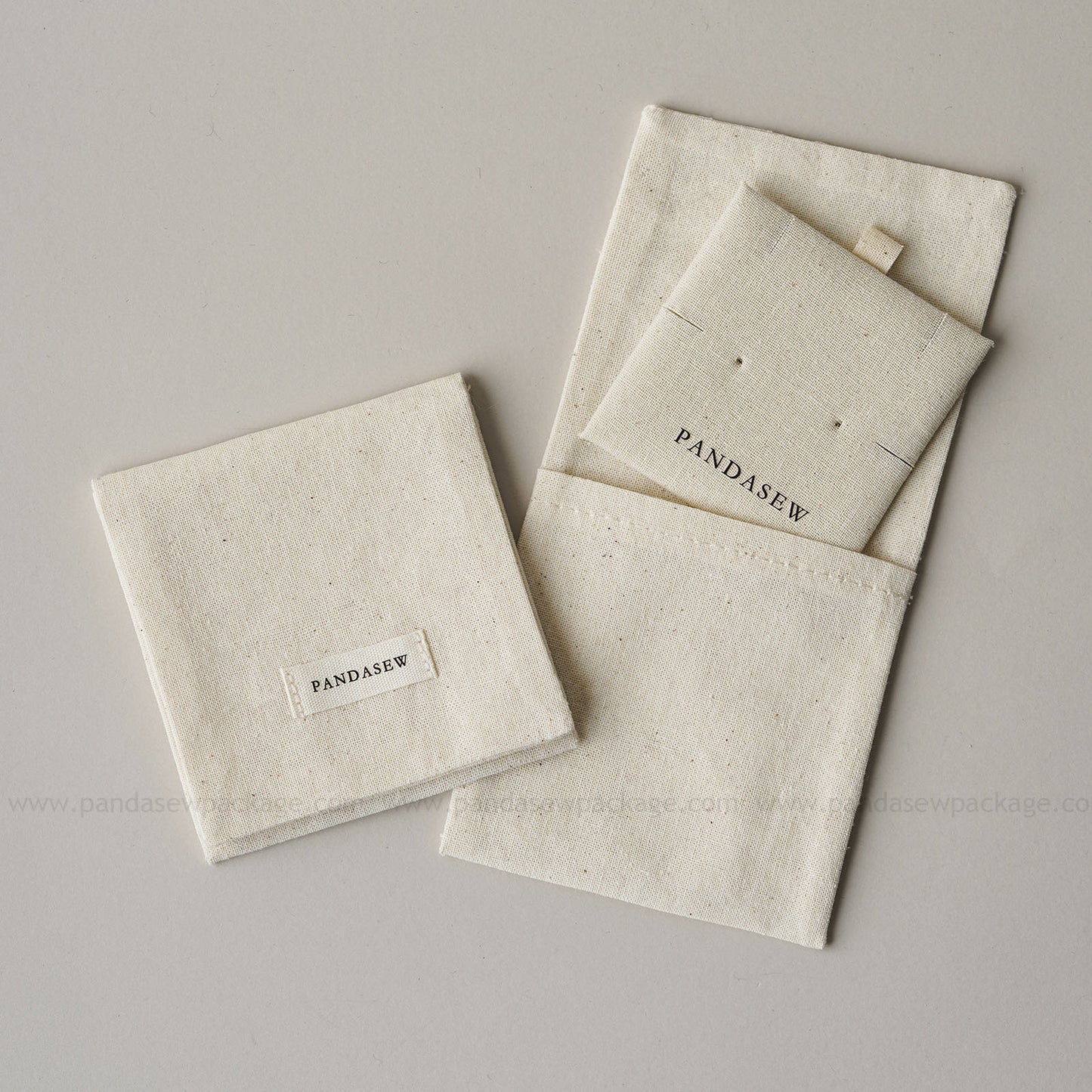 customized necklace and earrings insert pad with flap bag set