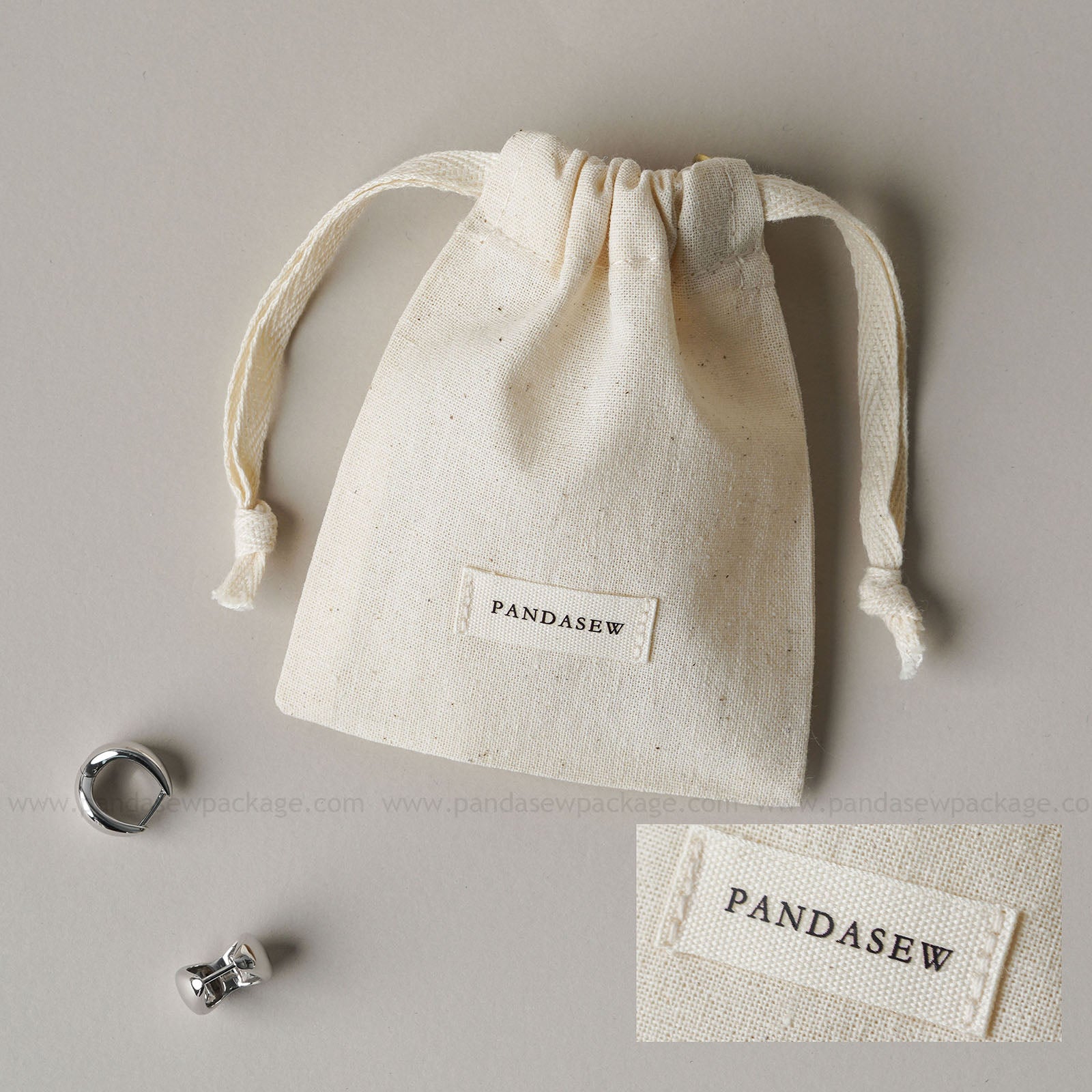 the perfect cotton drawstring bag, candles, skin care and soap bag