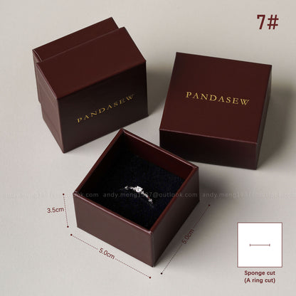 burgundy ring box high-ended jewelry box deboss logo