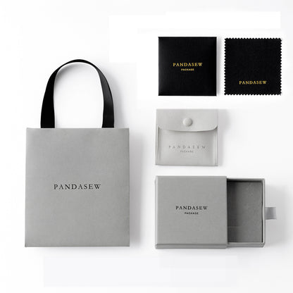 gray jewelry package set, jewelry paper bag with box and pouch