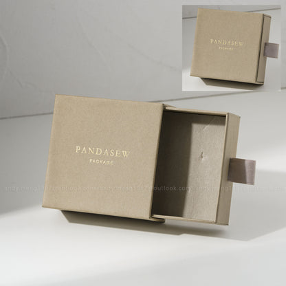 brown jewelry box with custom gold logo