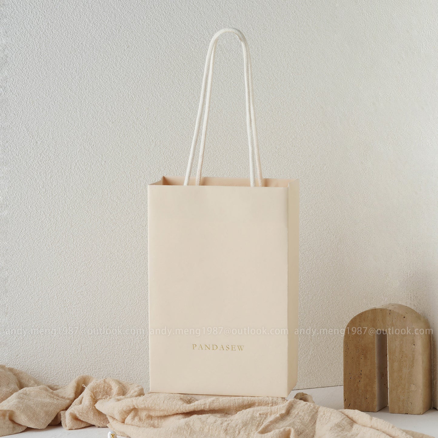 beige packaging bag custom logo wholesale