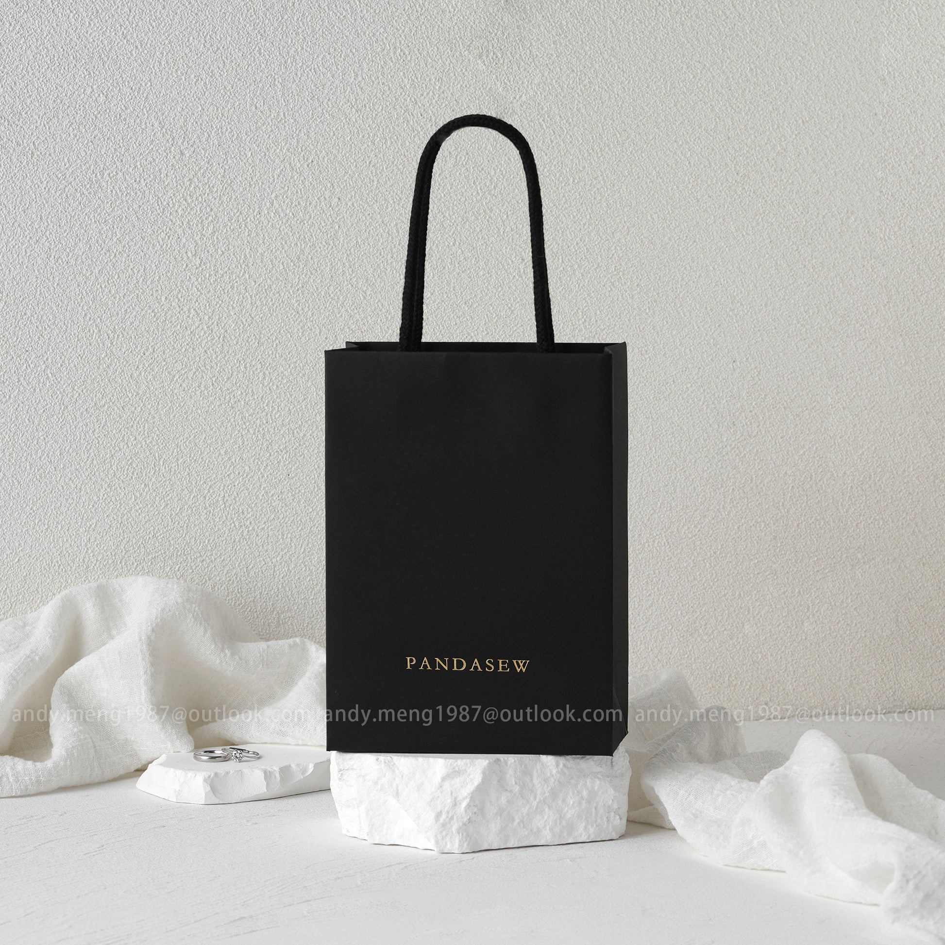 black packaging bag custom logo