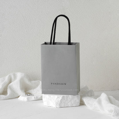 gray paper bag custom logo vertical shape