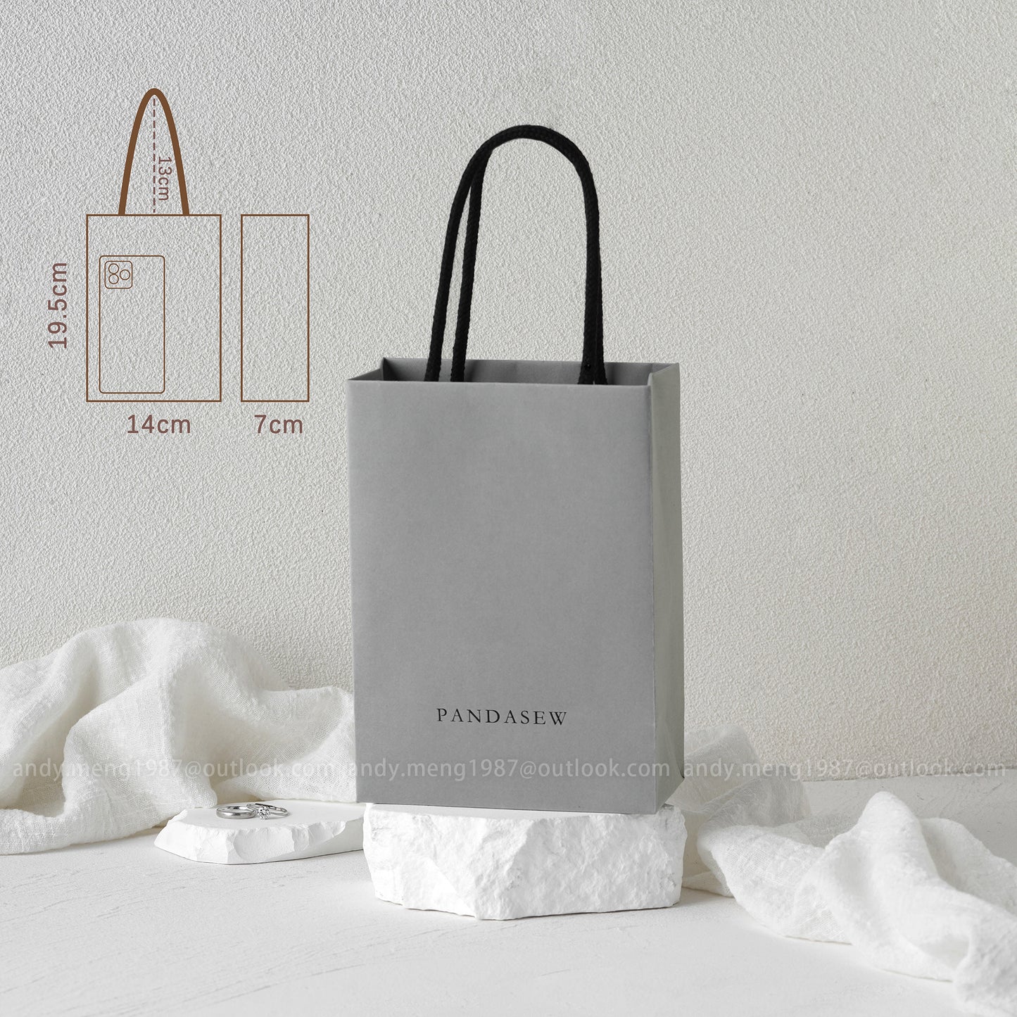 small vertial holiday gift bag